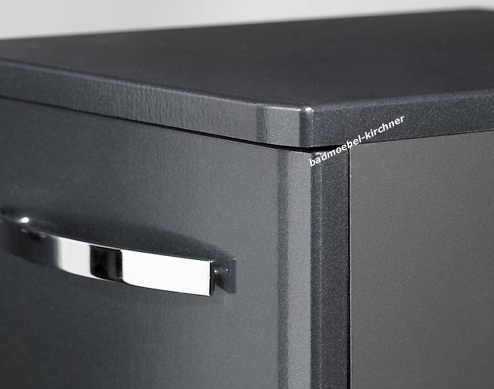 Pelipal - Velo - Highboard, 30 cm, 1-türig, 2 Schubkästen, 1 Einlegeboden - Badmöbel in Anthrazit Ho
