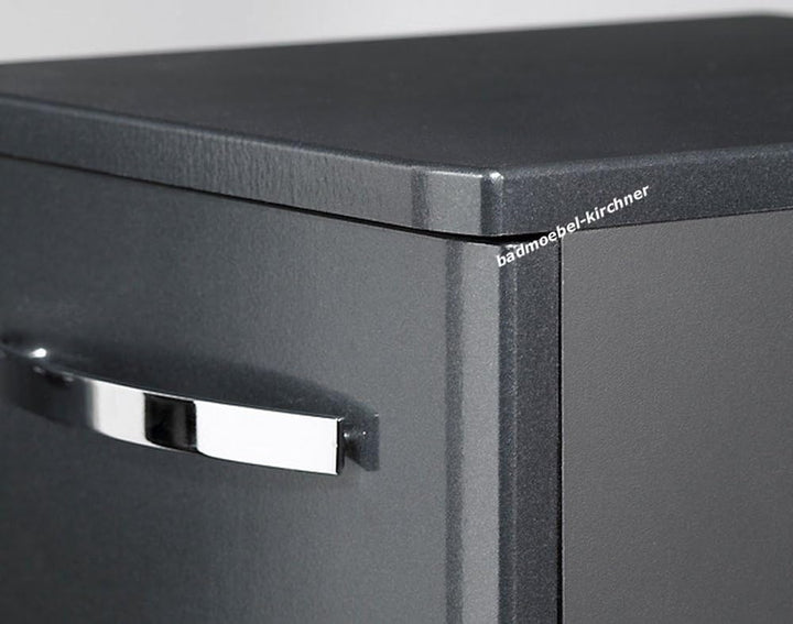 Pelipal - Velo - Highboard, 30 cm, 1-türig, 2 Schubkästen, 1 Einlegeboden - Badmöbel in Anthrazit Ho