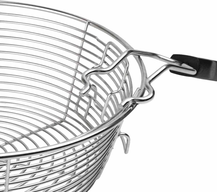 SANTOS Dutch Oven mit Deckel - inkl. Frittierkorb Ø 27,5 x9,5cm - 5,7 L/6 Qt Feuertopf - Gusseisen -