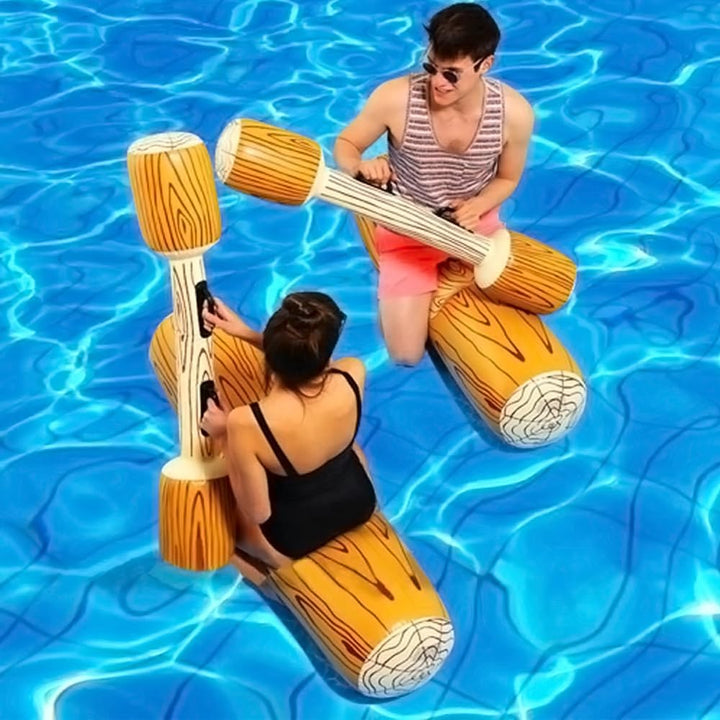 Aufblasbare Pool Spielzeug Erwachsene Battle Log Raft, 2 Sets Aufblasbares Wasserspielzeug mit Aufbl