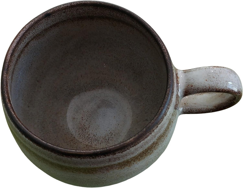 PintoCer - 2 x Tassen mit Griff, Steinzeugkeramik, ideal für Kaffee, Milch, Tee und Schokolade, spül