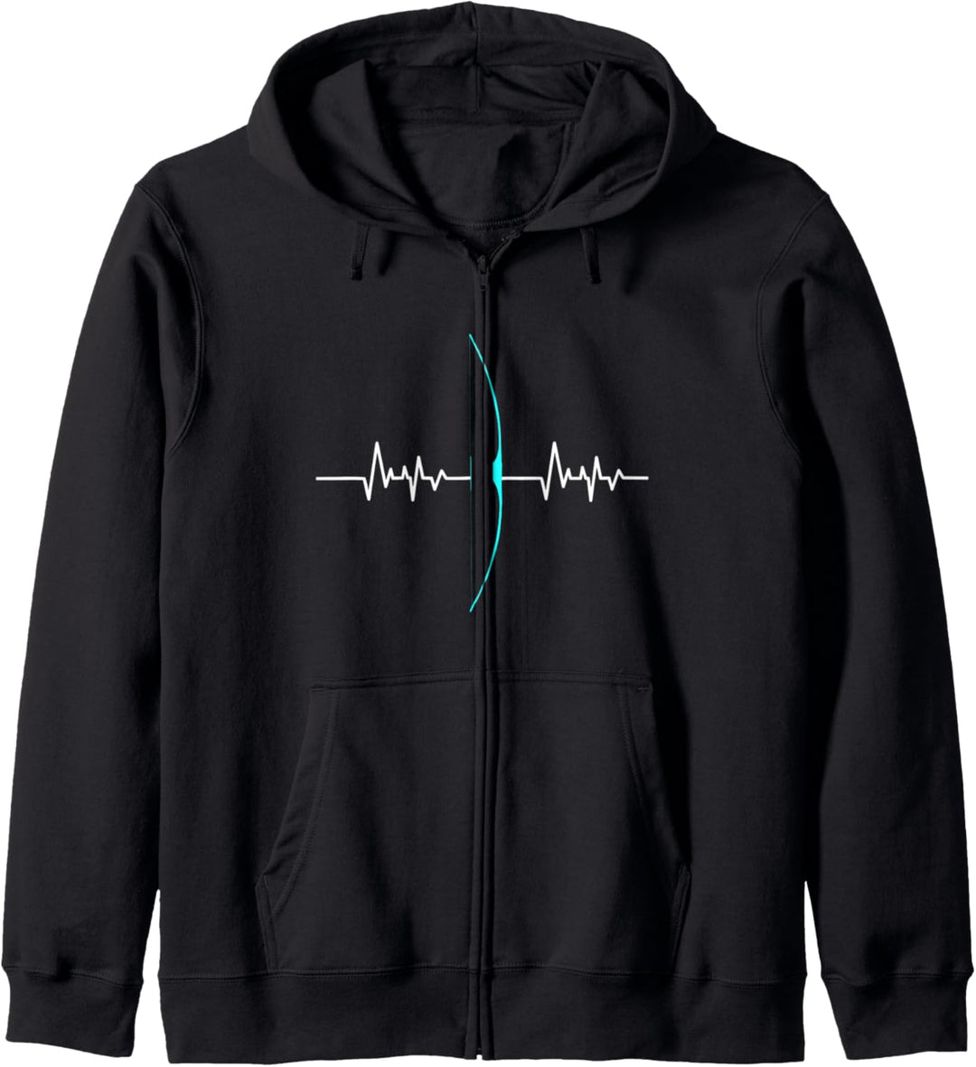 Rundbogen Heartbeat Herzschlag Bogenschiessen Design Kapuzenjacke