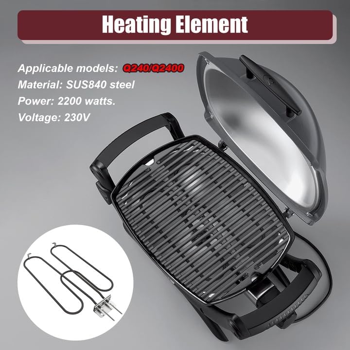 Heizelement 66816 für Weber Elektrogrill,Grillheizelemente Ersatzteil Kompatibel mit Q240,Q2400 Gril