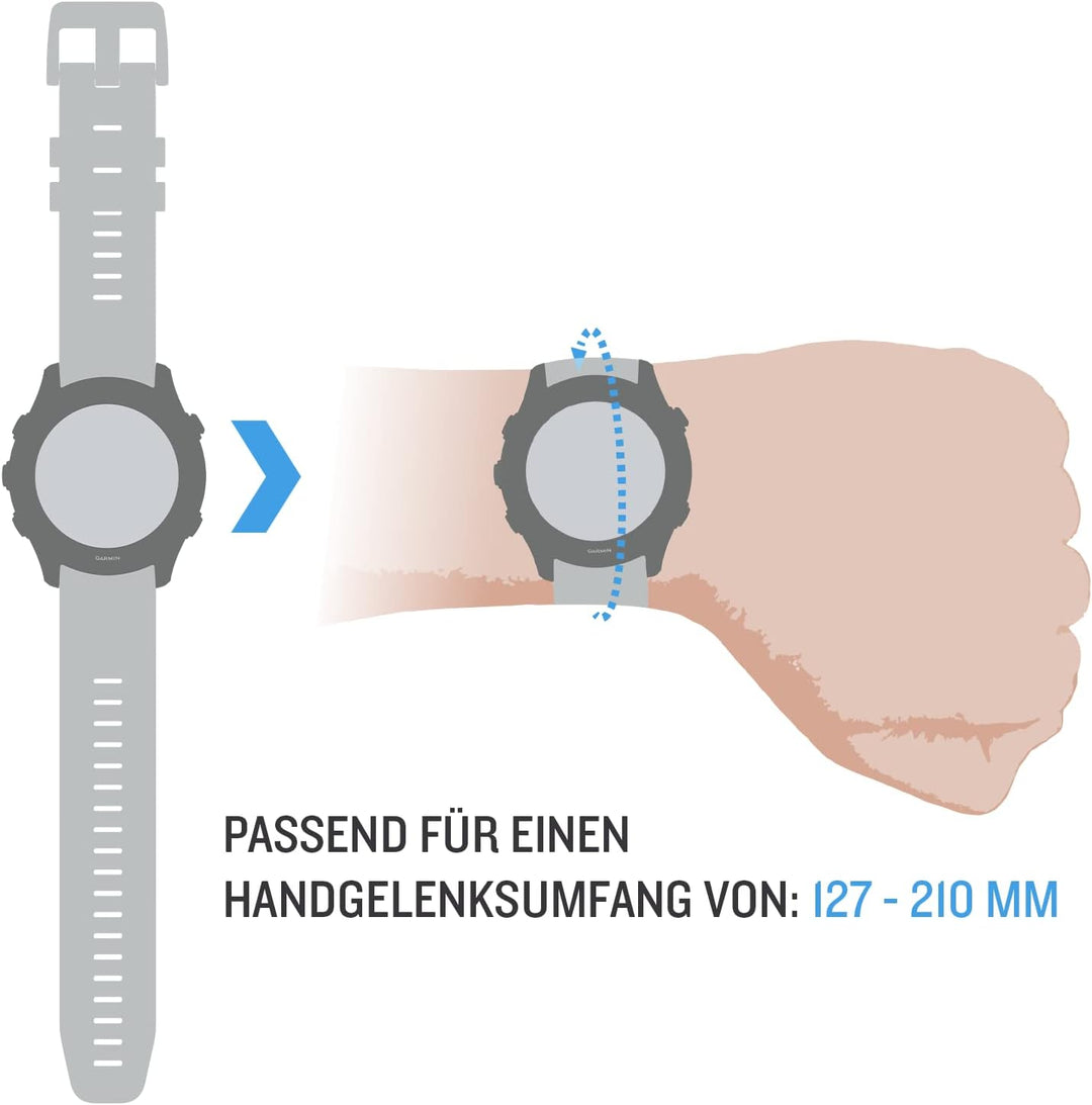 Garmin Quickfit Armband, 26mm, Silikon, Schwarz, passend für Fenix 5X/6X/7X Serie, Enduro 1/2, Tacti