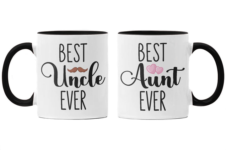 Trendation - Bester Onkel und Beste Tante Geschenk Set Tassen Geschenkidee für Tante und Onkel Gebur
