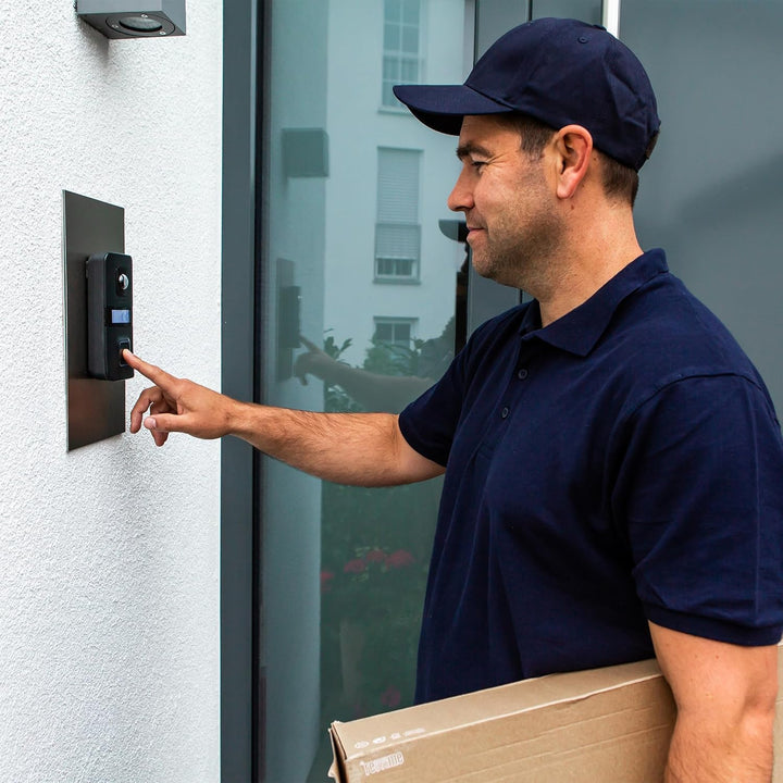 Grothe Türklingel mit Kamera, Sprechanlage & digitalem Namensschild WLAN Türstation Nachtsicht HD-Vi