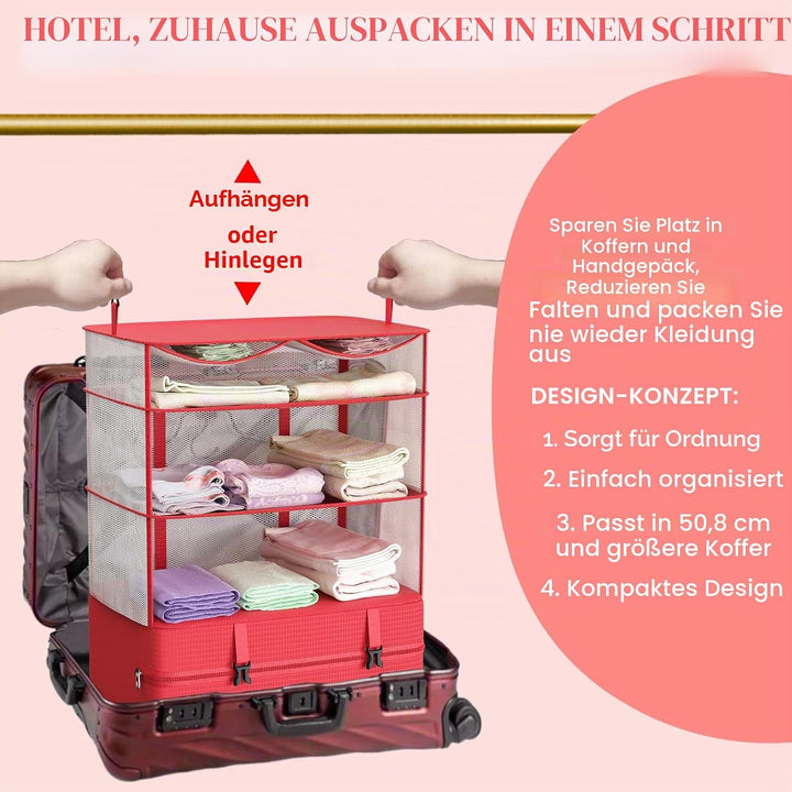 Koffer Organizer Hängende Verpackung Würfel Tragbare Schrank Regale Kompressive Reisegepäck Essentia