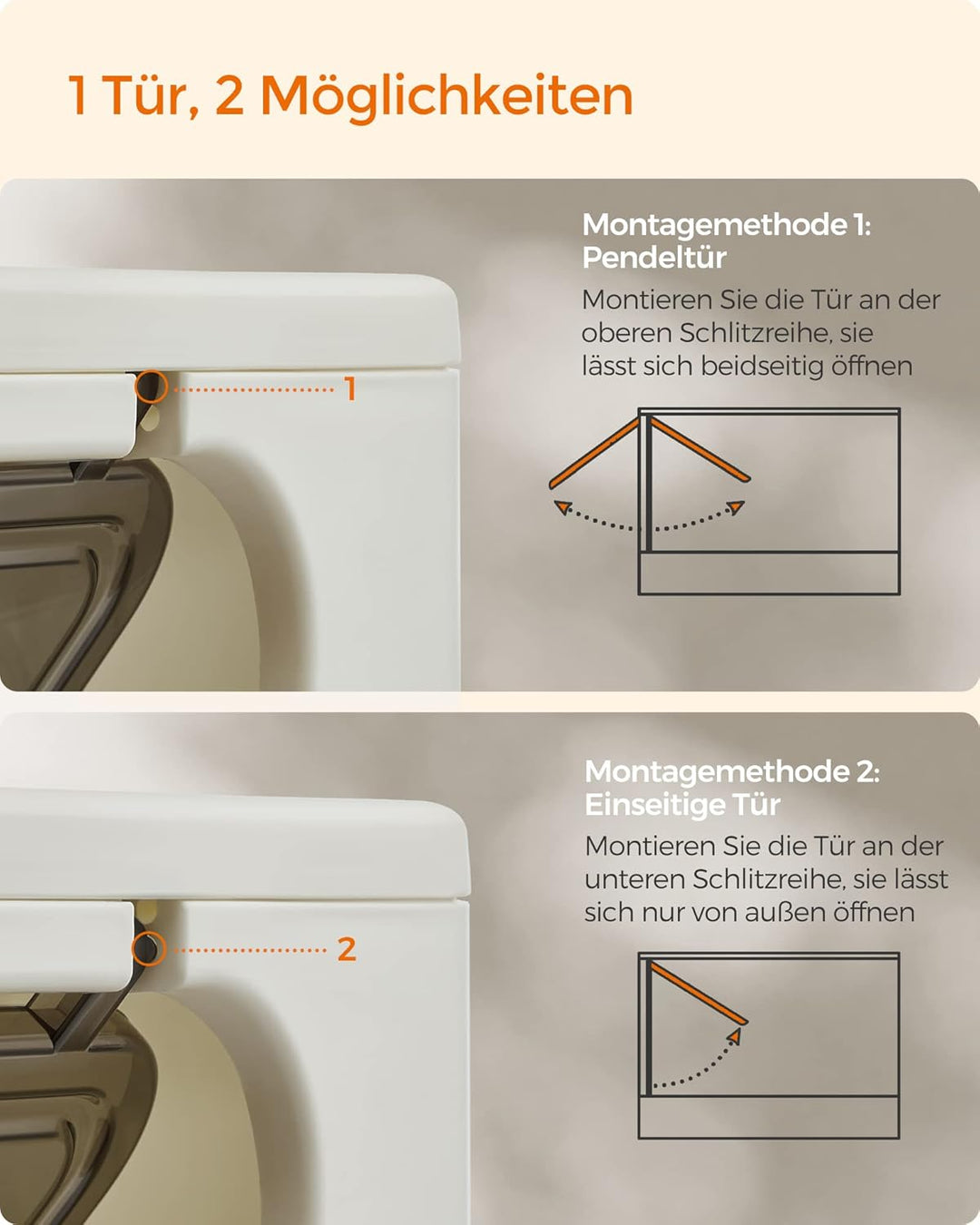 Feandrea Katzenklo, Katzentoilette, mit Deckel, ausziehbares Tablett, Schaufel, Bürste, geräumig für