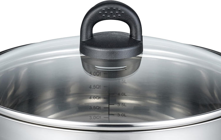 ELO 12221 Fleischtopf m.GD 20 cm Serie Turmalin, Induktion, Edelstahl satiniert, rutschfeste Kunstst