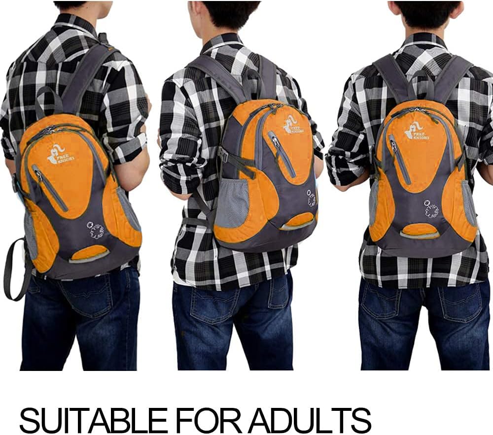 Kleiner Tagesrucksack 20L Radfahren Wanderrucksack Wasserdichter Reiserucksack Leichtgewicht (Orange