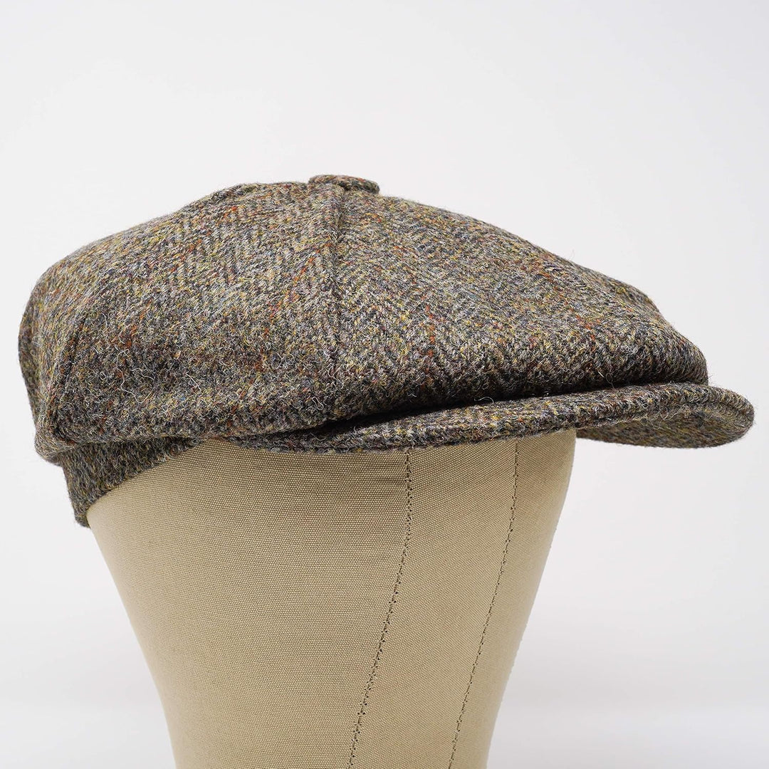 Borges & Scott Lomond Schirmmütze Newsboy – Schiebermütze aus 100% handgewebter Wolle - Harris Tweed