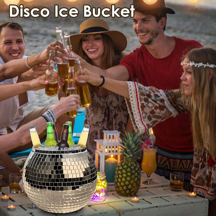 Discokugel-Eiskübel | Discokugel 3 l reflektierender Champagner-/Wein-Biereimer | grosse Kapazität -