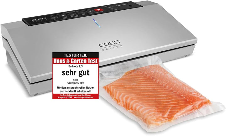 CASO GourmetVAC 480 – Vakuumierer, verlängern Sie die Haltbarkeit Ihrer Lebensmittel, doppelte Schwe