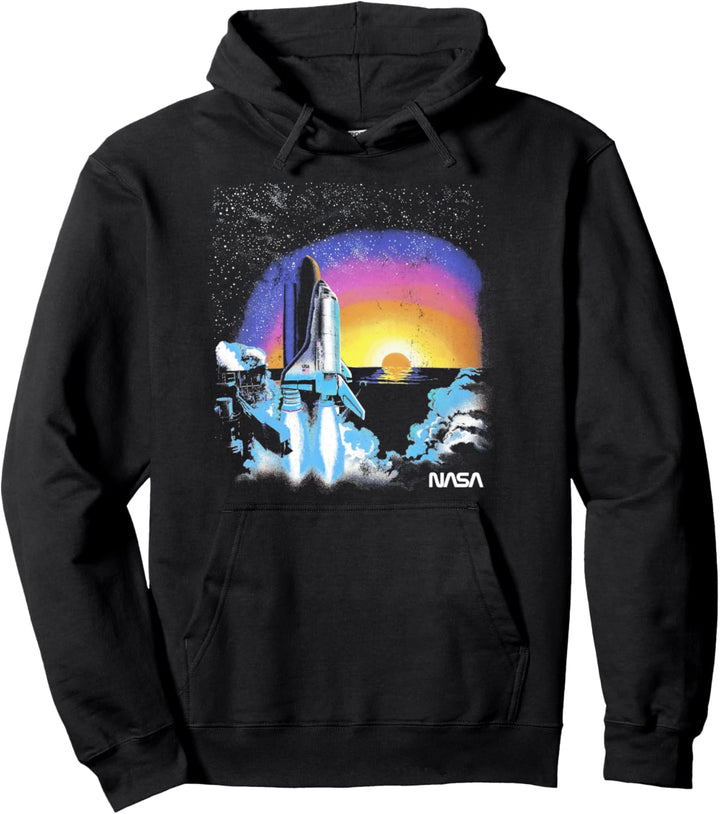 NASA Neon Sunrise Rocket Launch Pullover Hoodie