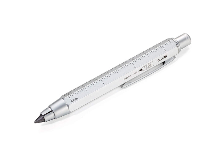 TROIKA ZIMMERMANN 5,6 BLEISTIFT- PEN56/SI Fallminen-Stift (5,6 mm HB-Mine) - Zentimeter-/Zoll-Lineal
