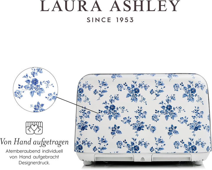 VQ Laura Ashley 4-Scheiben-Toaster Mit Einstellbaren Heiz-, Auftau- Und Aufwärmmodi - Edelstahl Vint