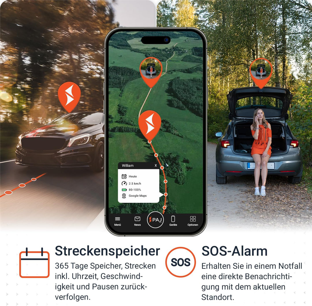 PAJ GPS USB GPS Finder 4G - mini GPS Tracker für Autos, Fahrzeuge & LKW´s - Stromversorgung über Zig
