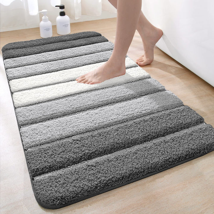DEXI Badezimmerteppich rutschfest Badematte 60 x 110 cm,Badteppich Saugfähig Weich Maschinenwaschbar