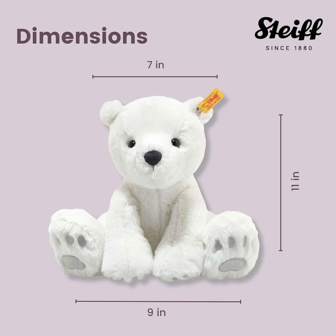 Steiff Kuscheltier Lasse Eisbär, Süsses Stofftier mit Kunststoffaugen, Kinder, Jungen & Mädchen, Sof
