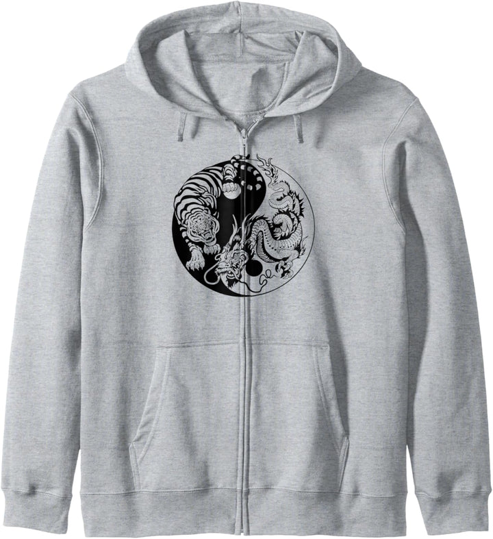 Yin Yang Tiger Drache Kapuzenjacke