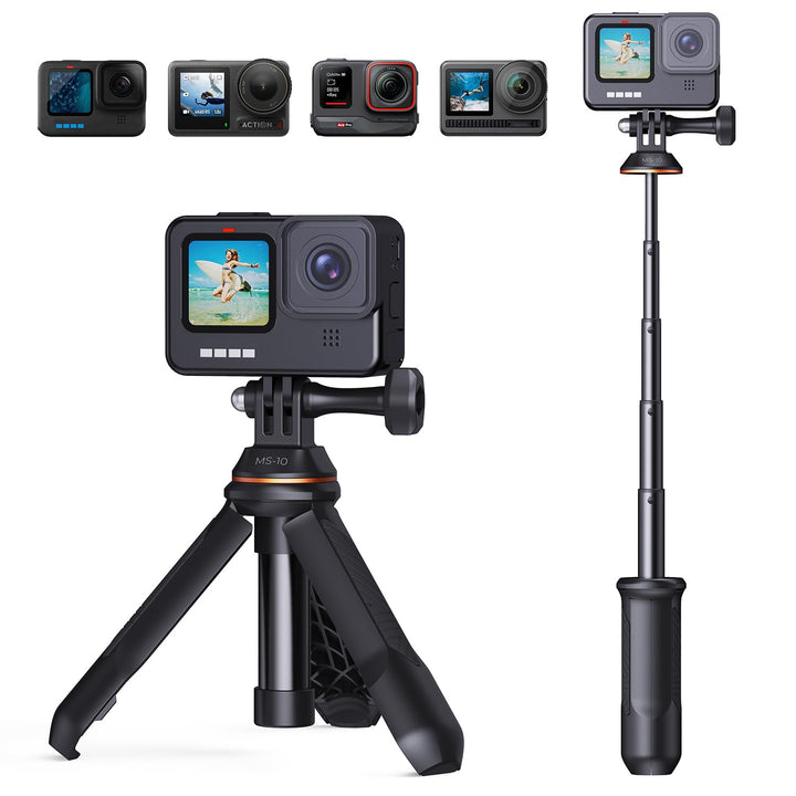 K&F CONCEPT MS10 GoPro stativ, Go Pro Selfie Stick, Tripod,33CM Tischstativ, Tragbare SelfieStick Ko