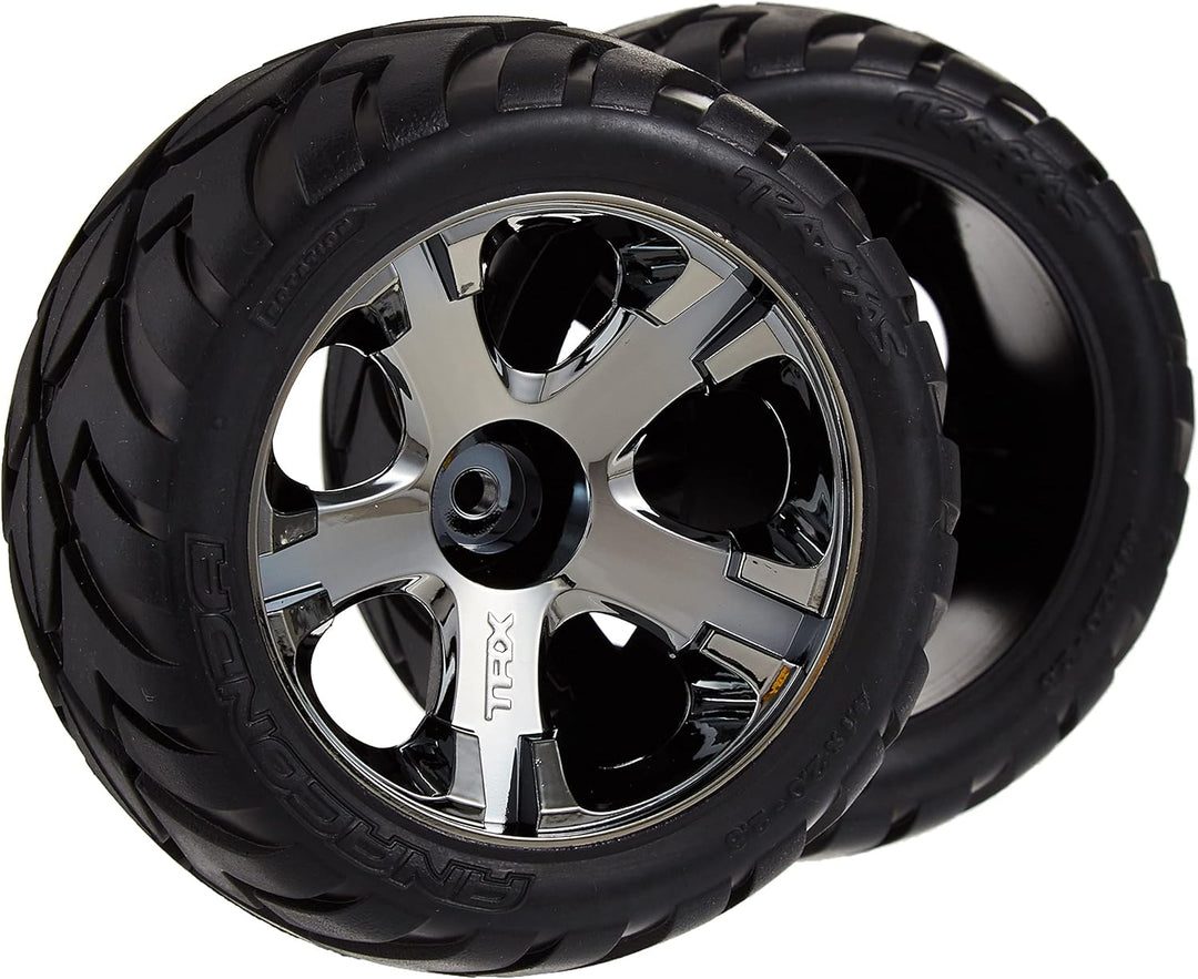 Traxxas 3776A All-Star mit Anaconda GP RR/EP FR Reifen und Rad Modellautoteile, schwarz/Chrom