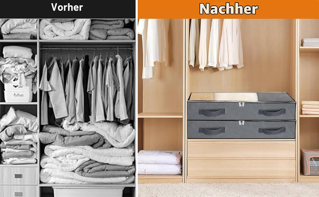 ZCHI 5 Stück Premium Unterbettkommode mit Sichtfenster, Unterbett-Aufbewahrungstasche Kleideraufbewa