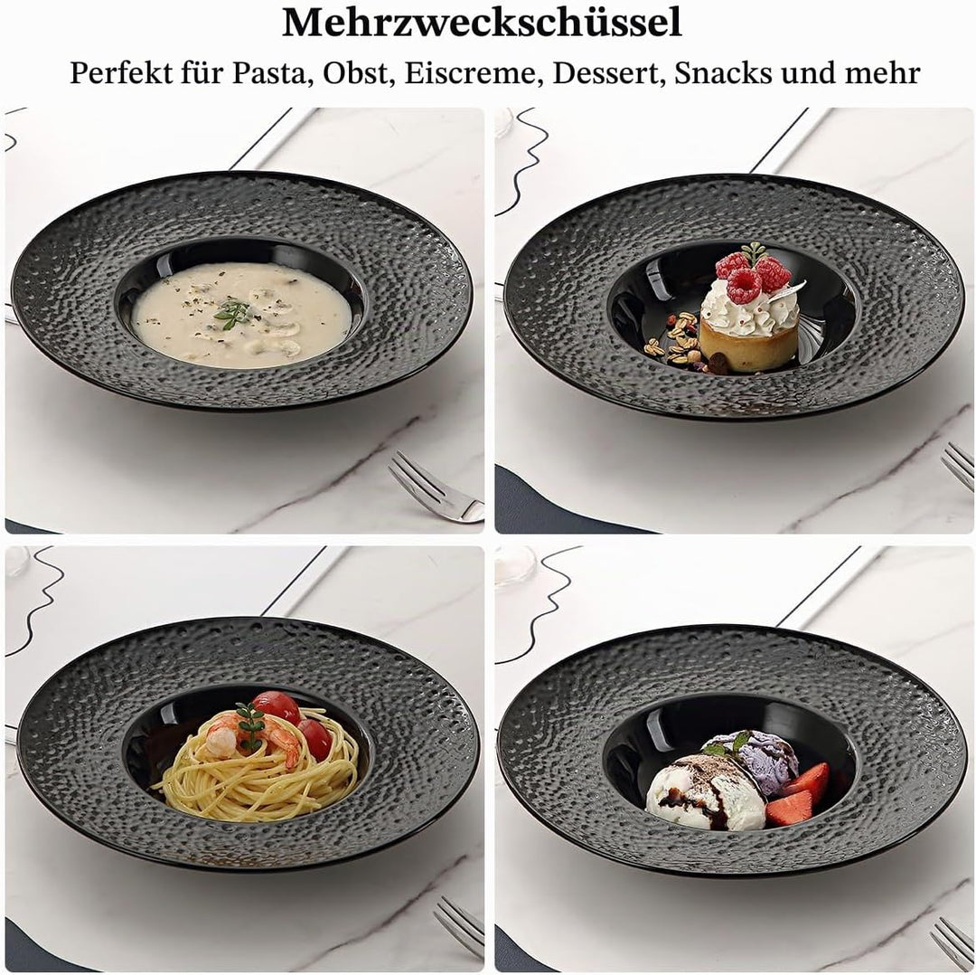 Berglander Suppenschalen Set mit 6, wiederverwendbare 260ml Kunststoff-Multipurpose-Teller für Pilzs