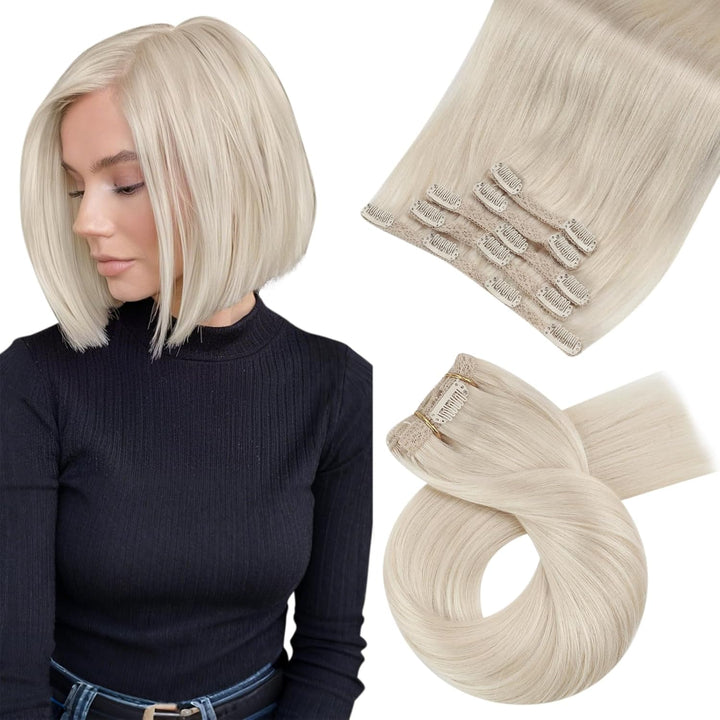 Moresoo Blond Clip Extensions Echthaar Güstig Extensions Echthaar Clip Blond Remy Clip in Extensions