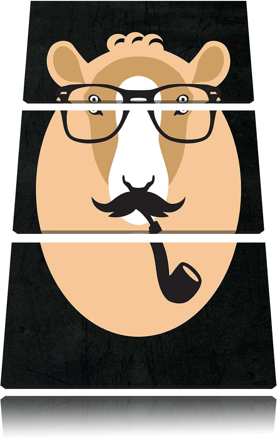 Pixxprint Hipster Schaf als Leinwandbild/Grösse: 3 Teilig (120x80 cm) cm/Wandbild/Kunstdruck/fertig