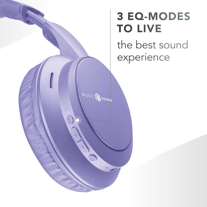 Music Sound Boost, Kabellose Around-Ear-Kopfhörer mit integriertem Mikrofon, 3 EQ-Modi, bis zu 8 Stu