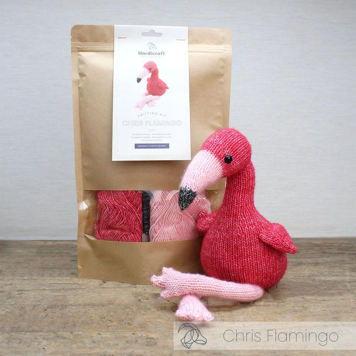 Hardicraft Strickpaket Strickset zum selber Machen mit Anleitung und Material für Chris Flamingo, ca