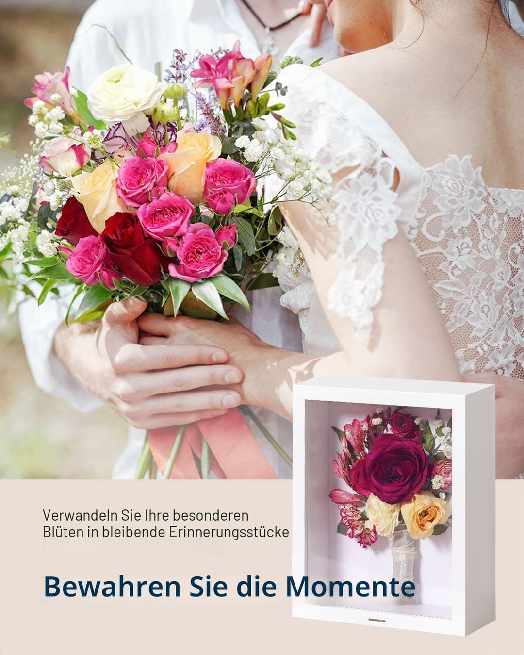 Wisedry 3D Schattenbox 25,4 x 20,3 cm Bilderrahmen Deep Box Display Fotorahmen für getrocknete Blume
