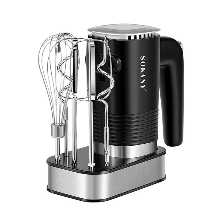 SOKANY 800W Handrührgerät Edelstahlkneter Handmixer, 5 Geschwindigkeiten mit Exit-Taste, Handrührer