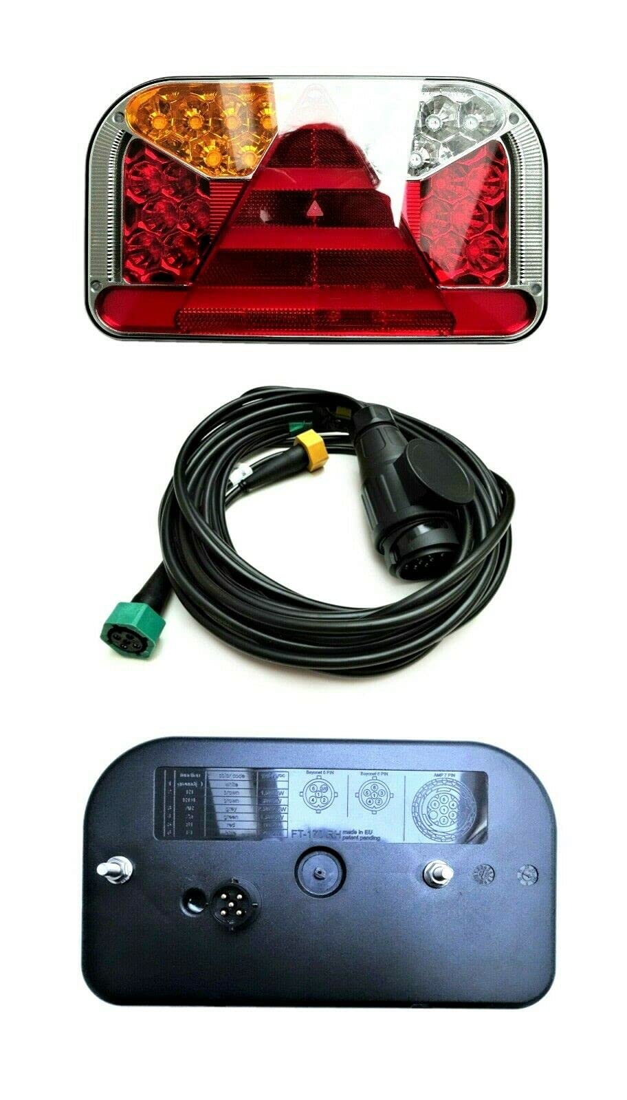 Ml 2x LED Rückleuchte 5 Funktion mit 4 m 13-pol. Kabelbaum LKW PKW Anhänger Trailer