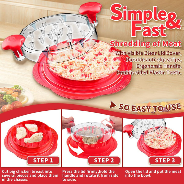 Hühnchen Zerkleinerer, 25.5cm Grosser Hähnchenbrust Zerkleinerer Werkzeug Twist, Sichtbares Chicken