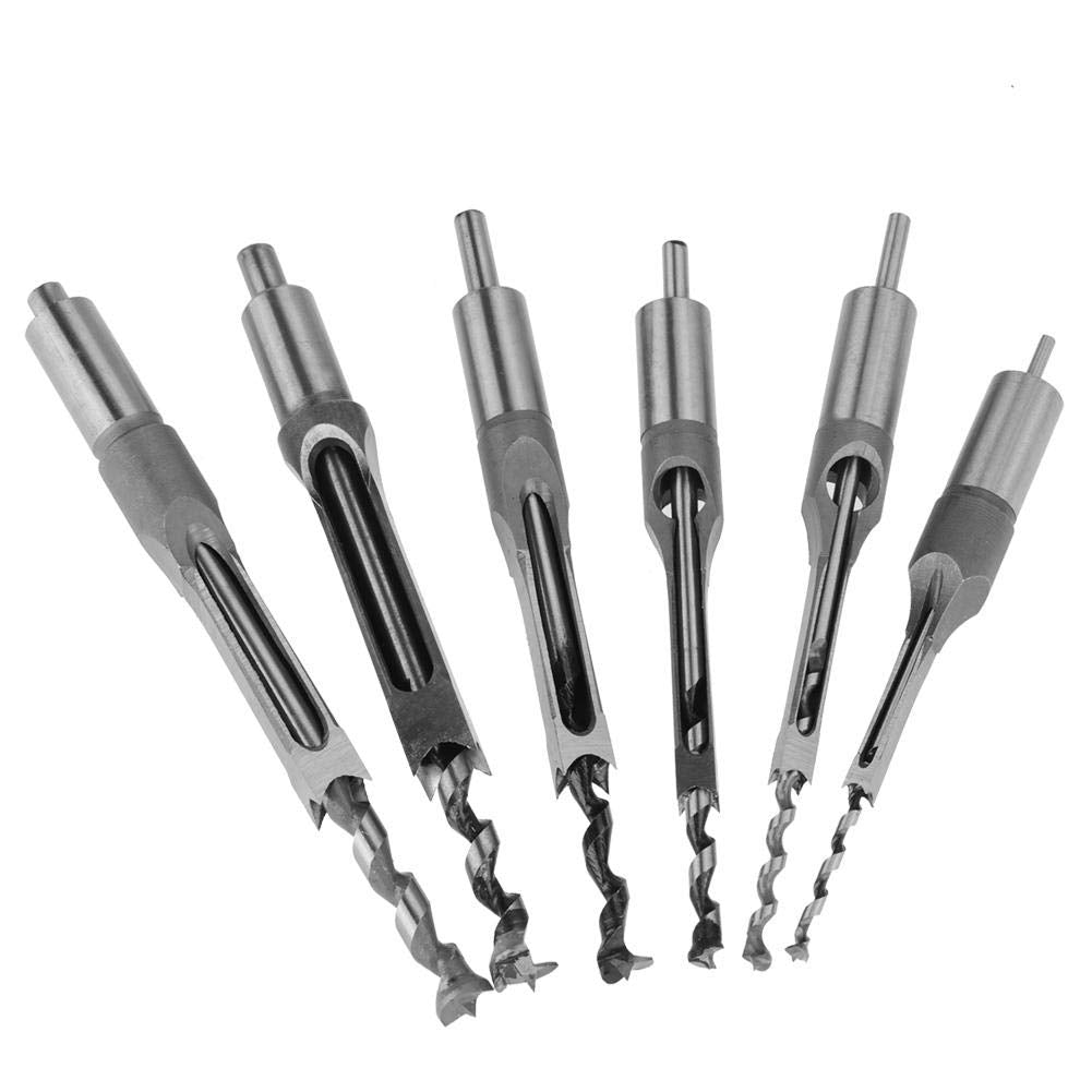 Quadratischer Loch-Bohrer, 6Pcs Lochsäge Schlangenbohrer Holzbearbeitung Werkzeug Holz-Bohrer für qu