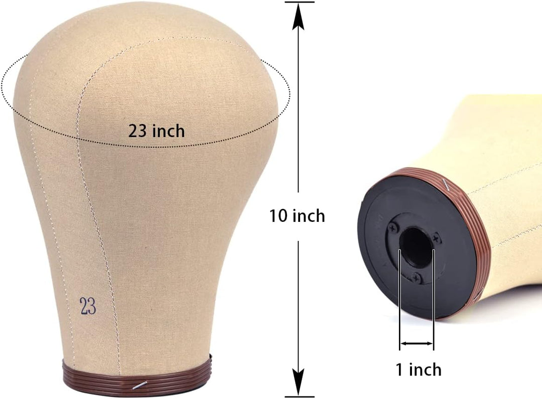 YTBYT 23 Zoll Perücke Kopf Kork Leinwand Block Kopf Perücke Display Styling Kopf Mannequin Kopf Mit
