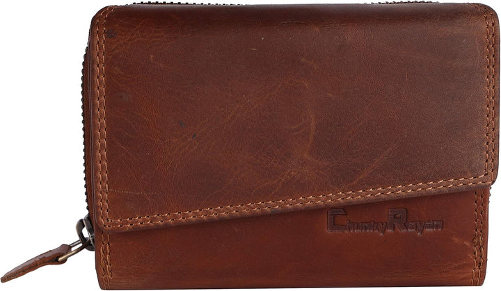 Chunkyrayan Echtleder Damen Geldbörse Hochwertig Vintage RFID Schutz inklusive Leder Schlüsselanhäng
