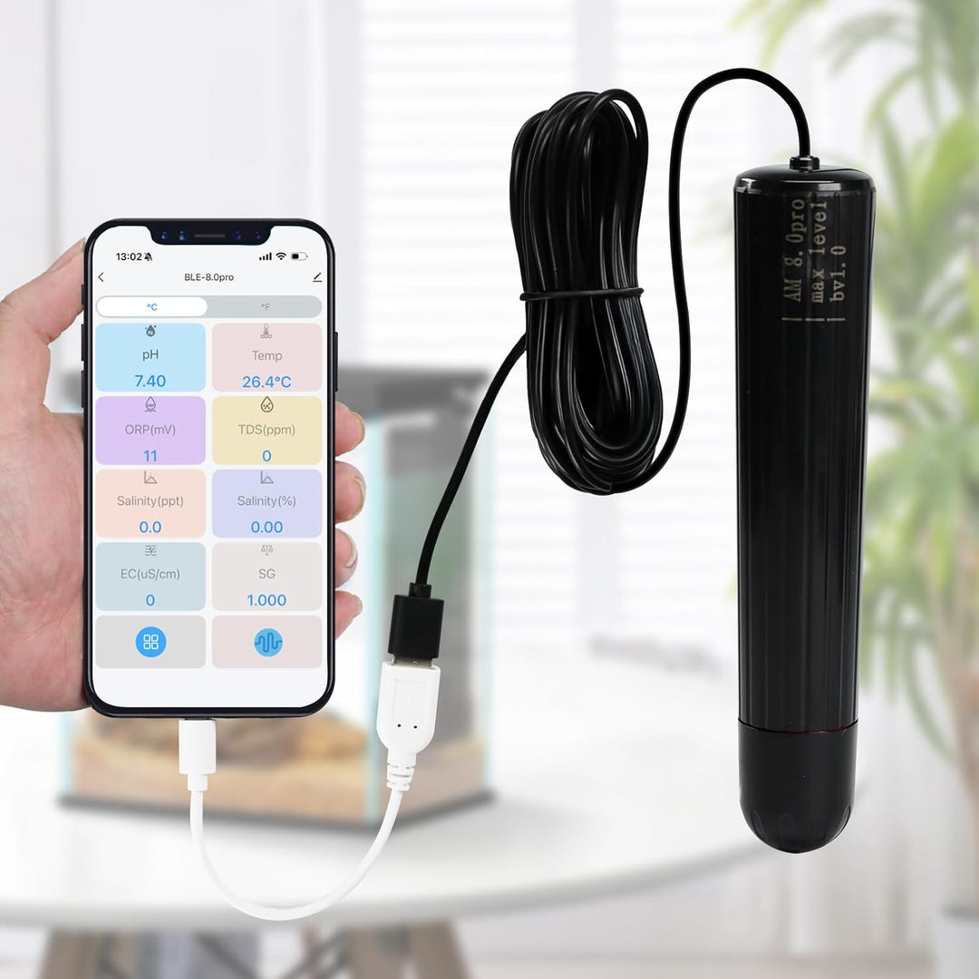 7-in-1 WiFi-Smart-Wasserqualitätssonde Echtzeit-Überwachung von pH-Wert | Temperatur | TDS | EC | Sa