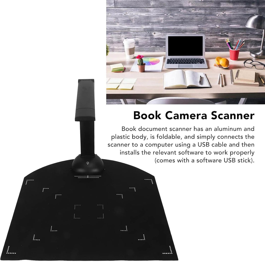 Dokumentenkamera-Scanner, Tragbarer 5 MP 2592 X 1944 USB-Buchscanner mit LED-Licht, OCR-Technologie,