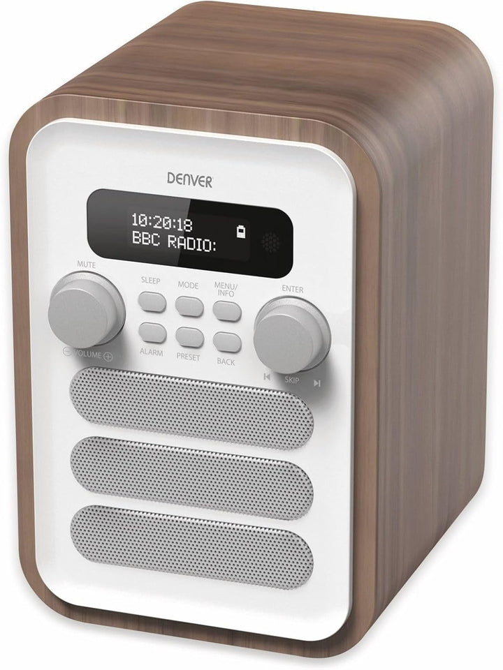 DENVER DAB-48WHITE DAB + Radio Mit integriertem FM-Radio und Bluetooth-Funktion weiss