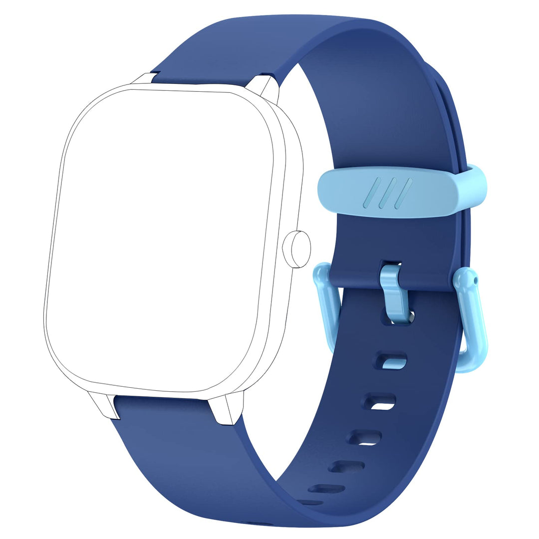 HENGTO Weiches Silikon-Smartwatch-Ersatzarmband, 16 mm, für Jungen und Mädchen Blue, Blue