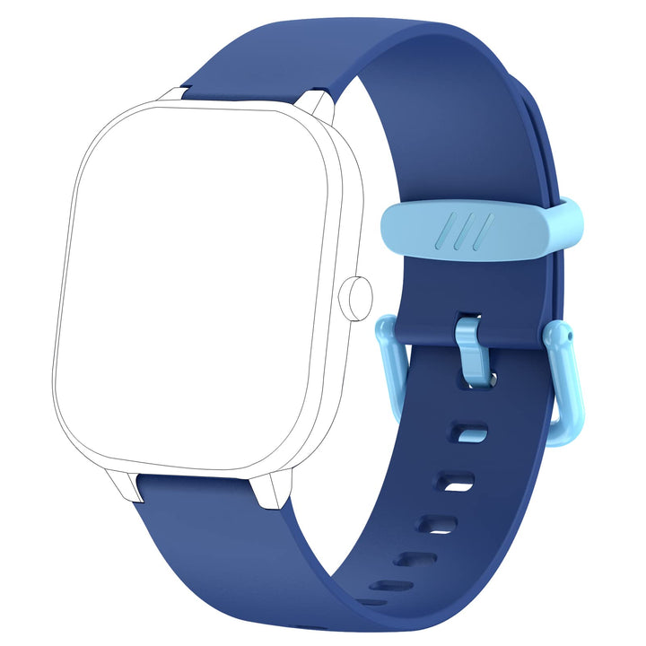 HENGTO Weiches Silikon-Smartwatch-Ersatzarmband, 16 mm, für Jungen und Mädchen Blue, Blue