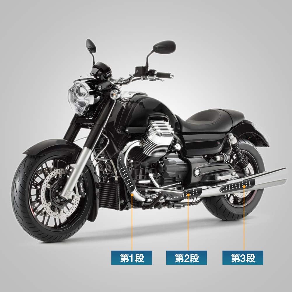 Universal Motorrad Auspuff Wärmedämmschutz, Stahlblech Hitzeschild Kurve Abgasschall Rohrabdeckung(S