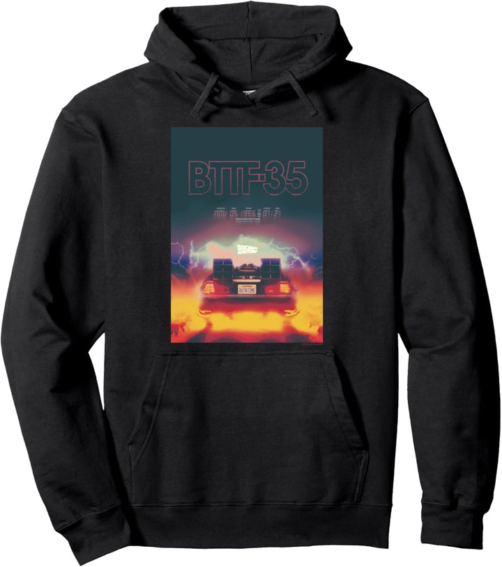 Back To The Future 35th Anniversary Destination Time Poster Pullover Hoodie