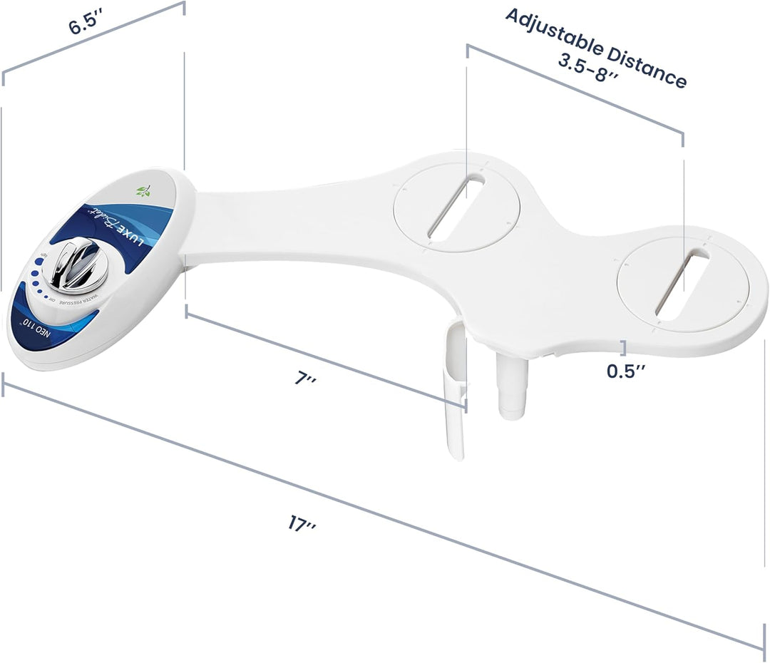Luxe Bidet Neo 110 – Frische, Wasser ohne Elektrik Mechanische Bidet WC-Sitz Befestigung (blau und w