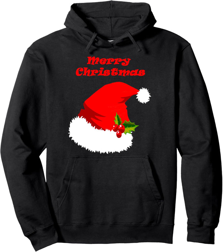 Merry Christmas Santa's Red-Hat Mistelzweig Happly Feiertage Pullover Hoodie