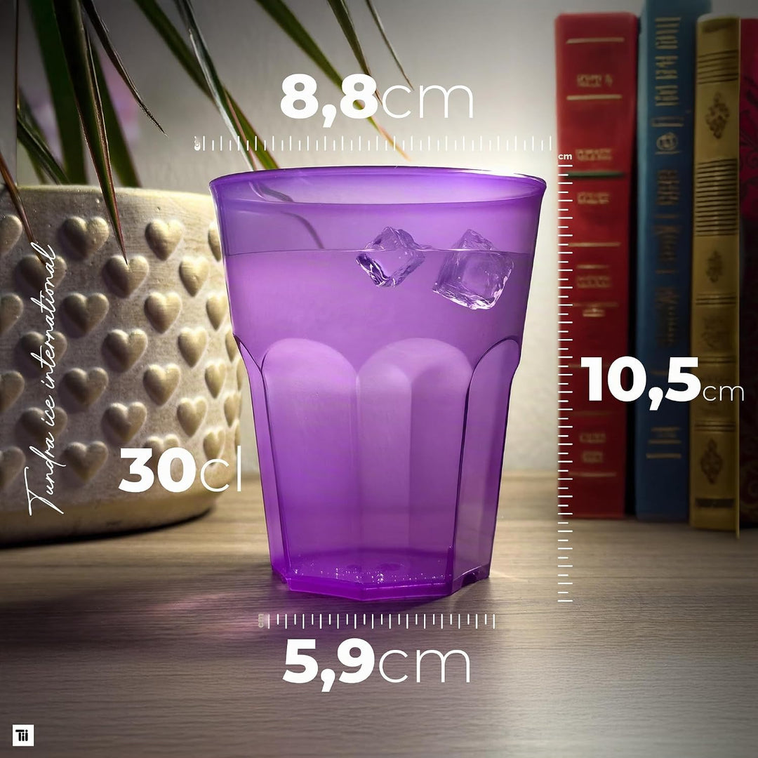 TUNDRA ICE INTERNATIONAL - Packung 48 CockTAIL-Gläser USA &amp; RE-USA Leicht 300 ml, BPA-frei, bunt, au