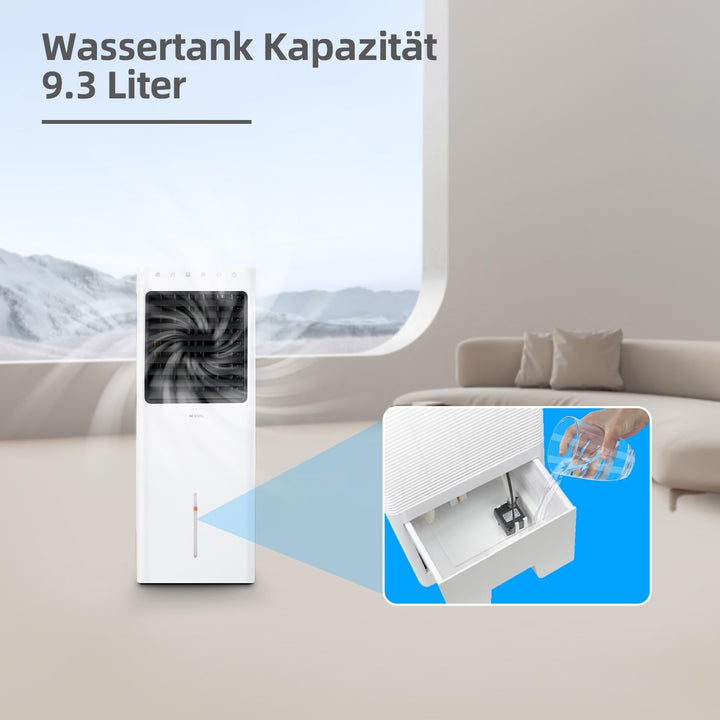 BE COOL Luftkühler, 4 in 1 Verdunstungskühler, Luftbefeuchter, Ventilator, Insektenvertreiber, Schwe